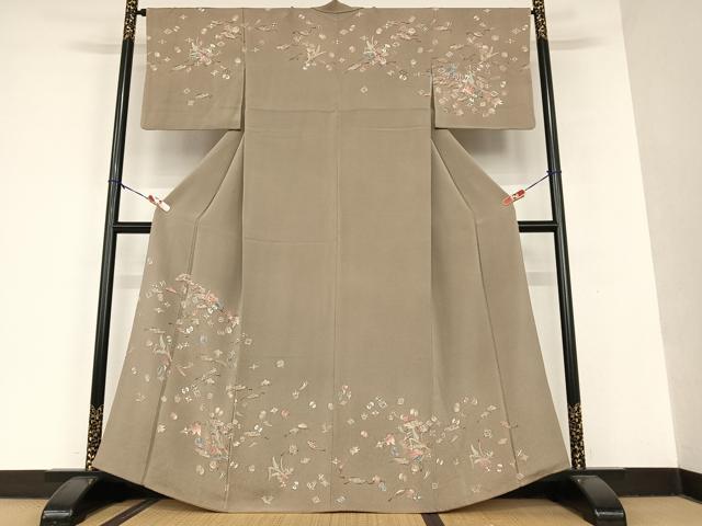 平和屋着物●十日町老舗ブランド 吉澤友禅 吾妻徳穂 訪問着 宝尽くし文 暈し染め 鬼しぼ縮緬 正絹 逸品 AAAU8367zg