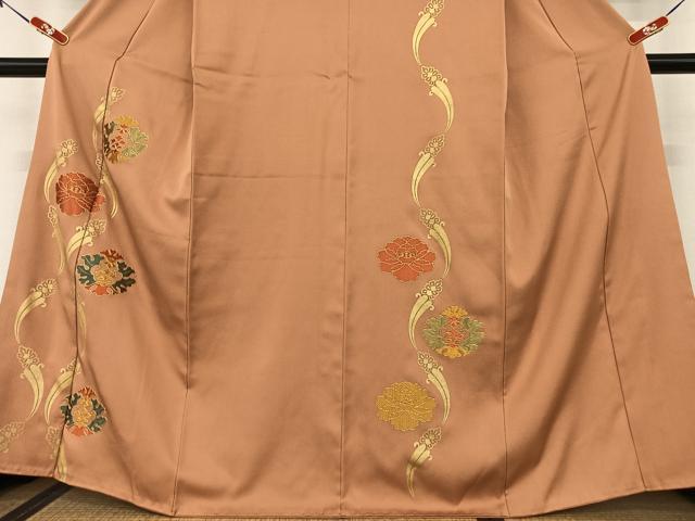 平和屋着物●訪問着 駒刺繍 舞花文 金彩 京王百貨店扱い 正絹 逸品 AAAU8374zg