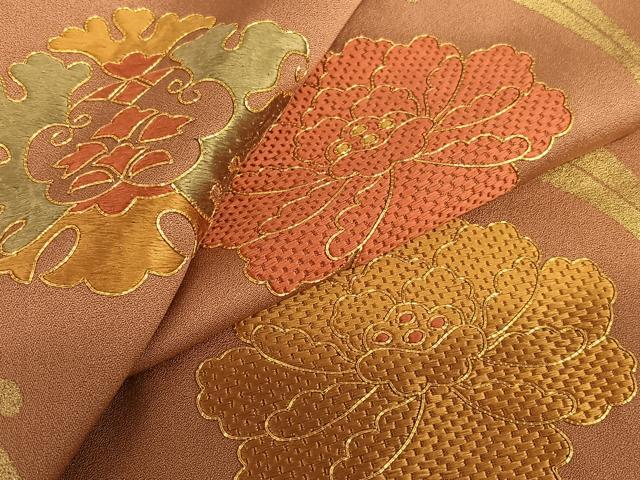 平和屋着物●訪問着 駒刺繍 舞花文 金彩 京王百貨店扱い 正絹 逸品 AAAU8374zg