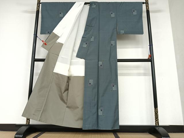 平和屋着物●本場大島紬 9マルキ 地空 色紙重ね文 正絹 逸品 未使用 AAAU8403zg