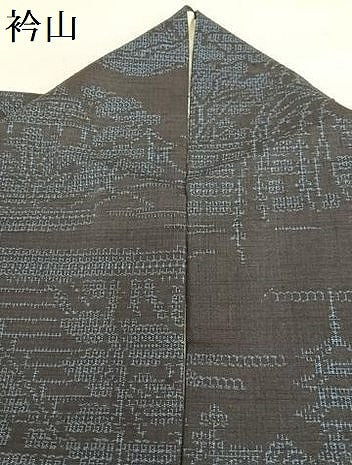 平和屋着物●結城紬 100亀甲 風景草花文 正絹 逸品 AAAU8438zg