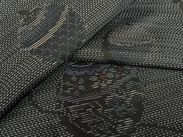平和屋着物●本場大島紬 鈴 黒地 正絹 逸品 AAAU8439zg