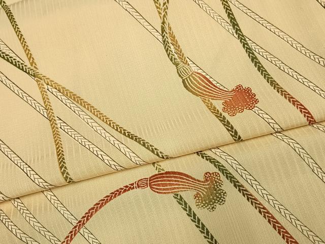 平和屋着物▽上質な小紋 単衣 組紐文 正絹 逸品 AAAU8501fy