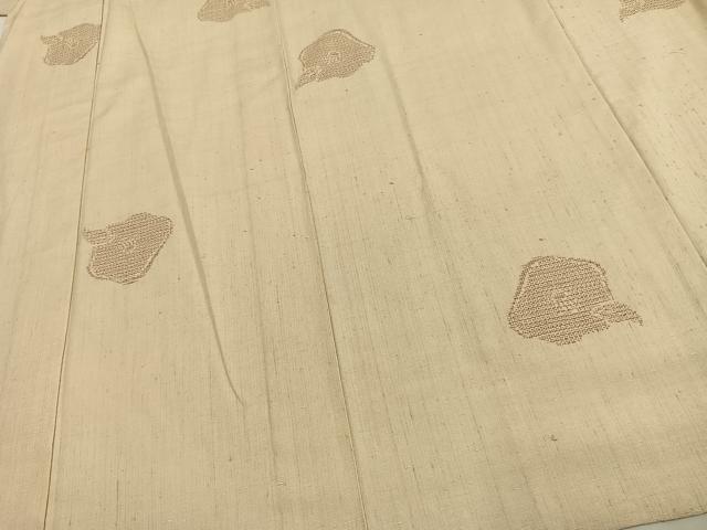 平和屋着物▽結城紬 単衣 100亀甲 舞花文 正絹 逸品 未使用 AAAU8510fy