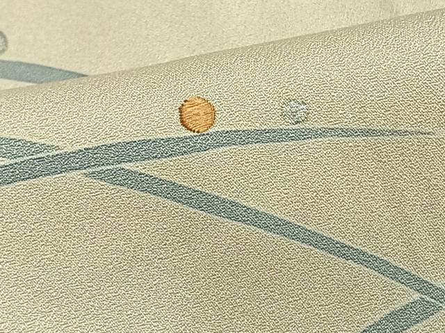 平和屋着物▽訪問着 単衣 刺繍 露芝文 正絹 逸品 AAAU8512fy
