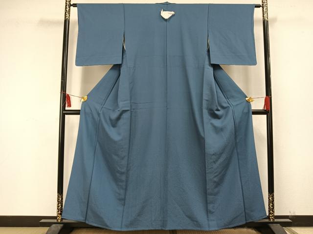 平和屋着物▽上質な色無地 単衣 藍鼠色 正絹 逸品 未使用 AAAU8526fy