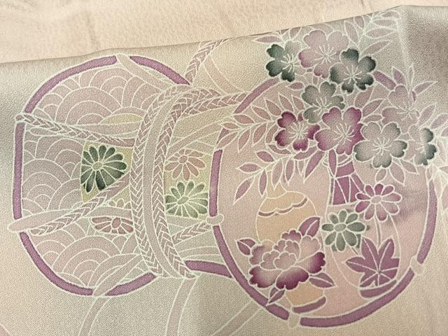 平和屋着物▽訪問着 単衣 花鼓文 暈し染め 正絹 逸品 AAAU8528fy
