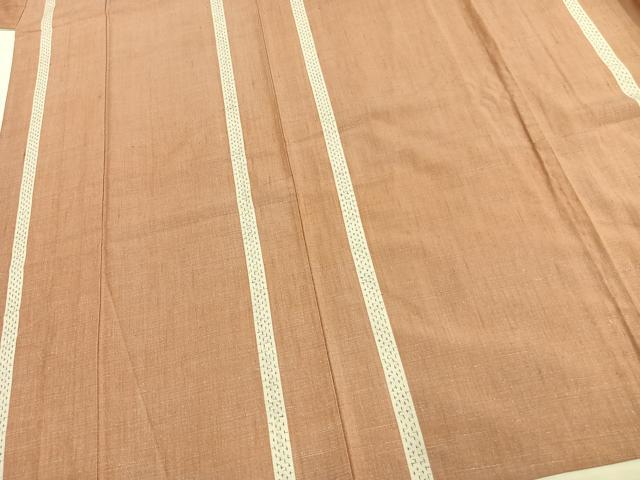 平和屋着物▽上質な紬 単衣 十字絣間道 正絹 逸品 未使用 AAAU8535fy