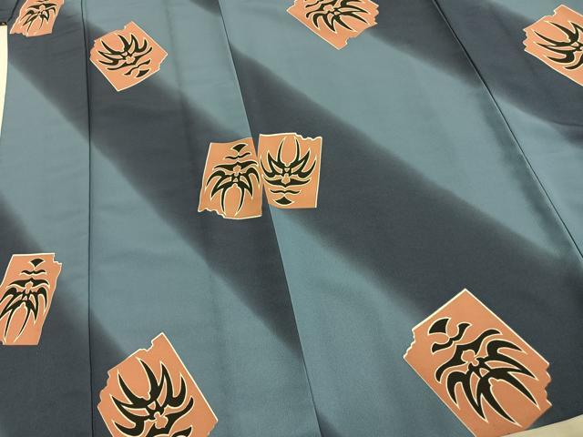 平和屋着物▽小紋 単衣 隈取 洗える着物 AAAU8560fy
