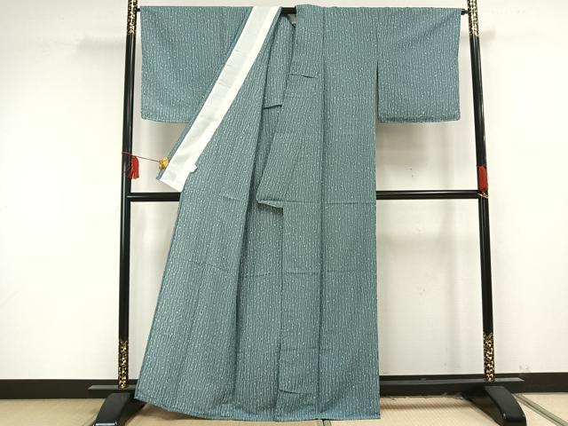 平和屋着物▽小紋 単衣 草花文 洗える着物 未使用 AAAU8569fy