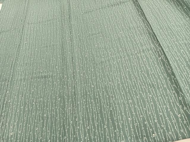 平和屋着物▽小紋 単衣 草花文 洗える着物 未使用 AAAU8569fy