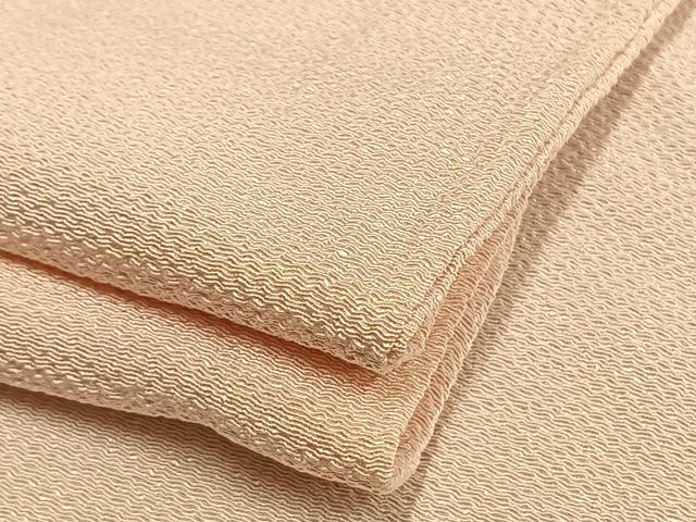 平和屋着物▽上質な色無地　単衣　薄卵色　鬼しぼ縮緬　正絹　逸品　AAAU8585fy 平和屋着物▽上質な色無地 単衣 薄卵色 鬼しぼ縮緬 正絹