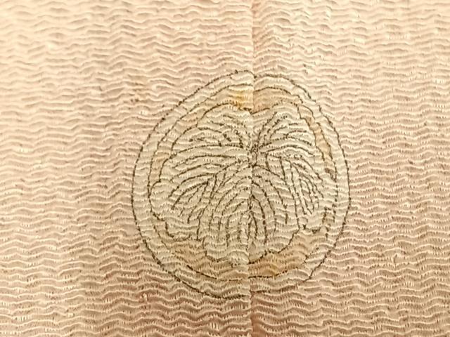 平和屋着物▽上質な色無地 単衣 薄卵色 鬼しぼ縮緬 正絹 逸品 AAAU8585fy