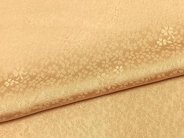平和屋着物▽上質な色無地 単衣 花尽くし 飴色 正絹 逸品 AAAU8587fy