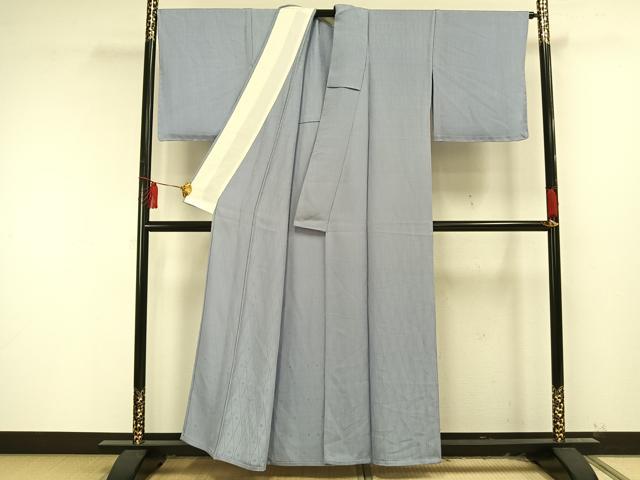 平和屋着物▽上質な色無地 単衣 立涌文 水色 正絹 逸品 未使用 AAAU8590fy