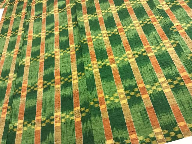 平和屋着物▽上質な紬 単衣 琉球絣 正絹 逸品 AAAU8611fy