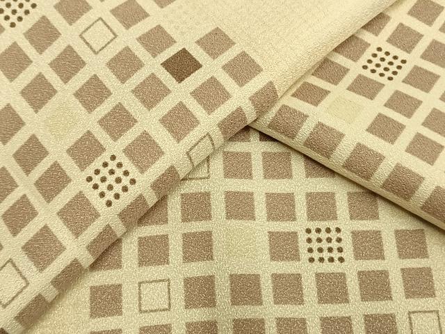 平和屋着物▽小紋 単衣 市松文様 洗える着物 AAAU8625fy