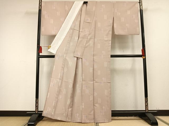 平和屋着物▽小紋 単衣 舞桜文 洗える着物 AAAU8631fy