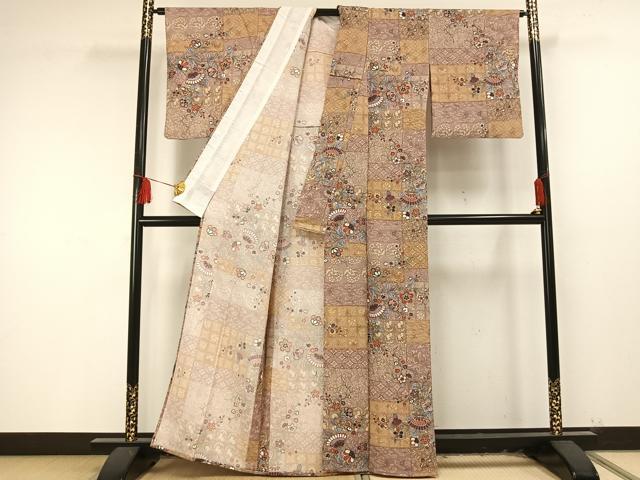 平和屋着物▽小紋 単衣 辻が花 洗える着物 AAAU8639fy