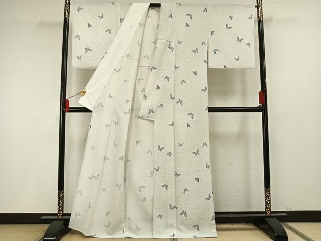 平和屋着物▽小紋 単衣 舞蝶文 洗える着物 AAAU8641fy
