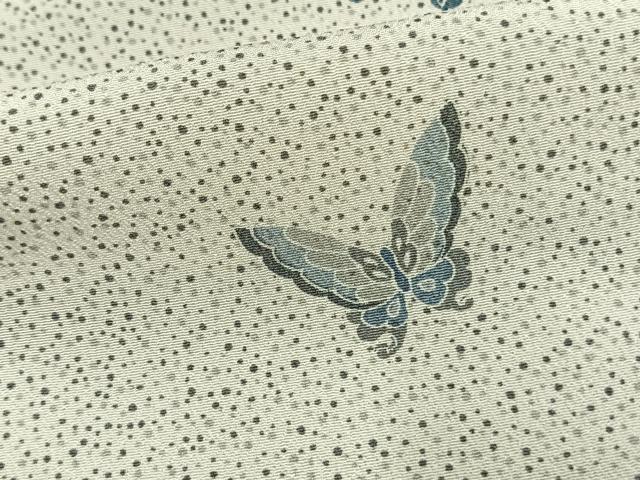 平和屋着物▽小紋 単衣 舞蝶文 洗える着物 AAAU8641fy