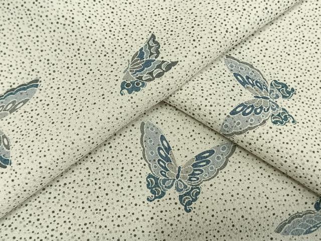 平和屋着物▽小紋 単衣 舞蝶文 洗える着物 AAAU8641fy