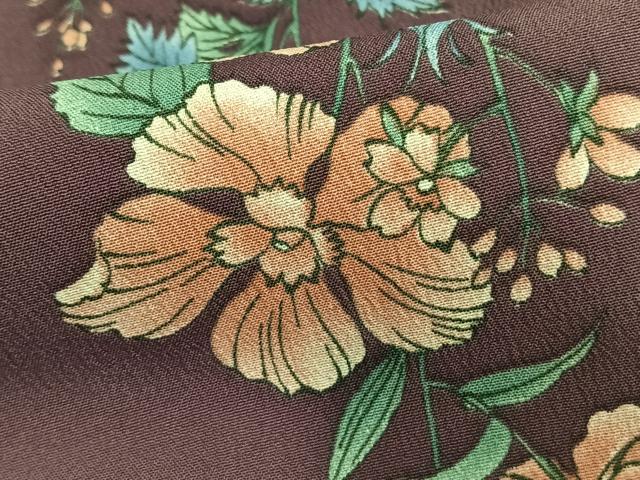 平和屋着物▽小紋 単衣 草花間道 洗える着物 AAAU8642fy