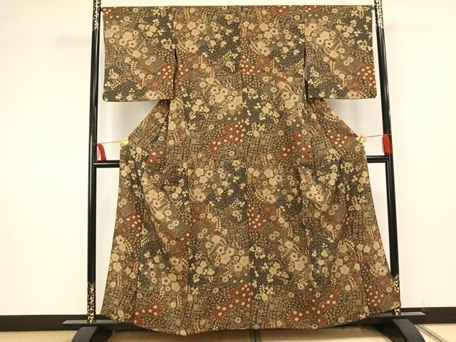 平和屋着物▽小紋 単衣 辻が花 洗える着物 AAAU8647fy