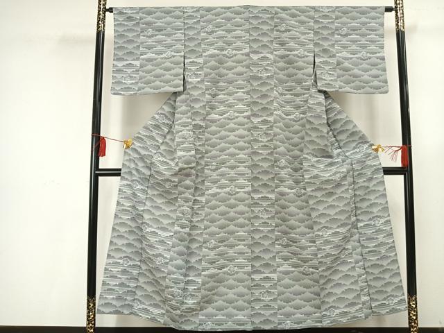 平和屋着物▽小紋 単衣 雪輪文 洗える着物 AAAU8657fy