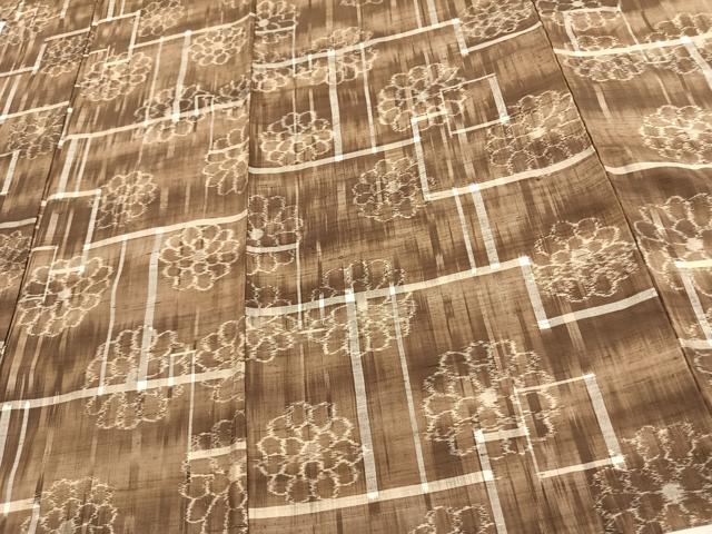 平和屋着物▽上質な紬 単衣 花尽くし 正絹 逸品 AAAU8673fy
