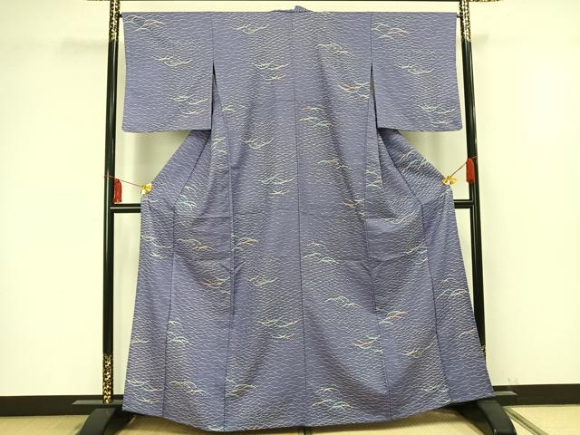 平和屋着物▽小紋 単衣 露芝文 洗える着物 AAAU8681fy