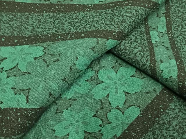 平和屋着物▽小紋 単衣 桜楓文 洗える着物 AAAU8686fy