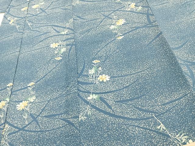 平和屋着物▽小紋 単衣 草花文 洗える着物 AAAU8698fy
