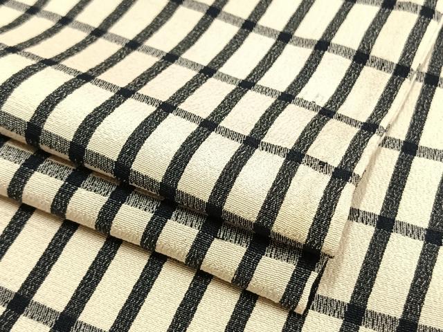 平和屋着物▽上質な小紋 単衣 格子 正絹 逸品 AAAU8704fy
