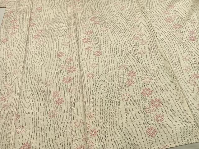 平和屋着物▽上質な紬 単衣 舞花文 正絹 逸品 未使用 AAAU8710fy