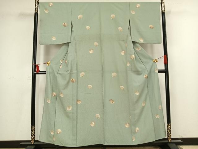 平和屋着物▽小紋 単衣 草花丸文 高島屋扱い 洗える着物 AAAU8713fy