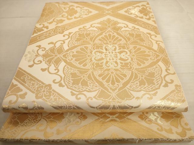 平和屋着物◎六通柄袋帯 天井花文 金糸 正絹 逸品 AAAU8897dt