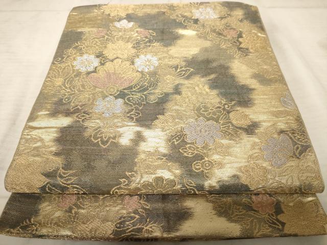 平和屋着物◎六通柄 本袋帯 華布更紗 金銀糸 正絹 逸品 AAAU9377dt