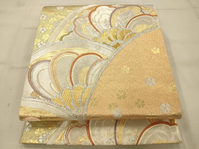 平和屋着物◎六通柄袋帯 舞蝶文 金銀糸 正絹 逸品 AAAU9815fw