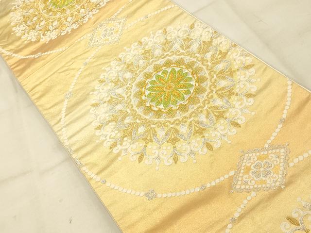 平和屋着物◎六通柄袋帯 唐織 正倉院花文 金銀糸 正絹 逸品 AAAU9849fw