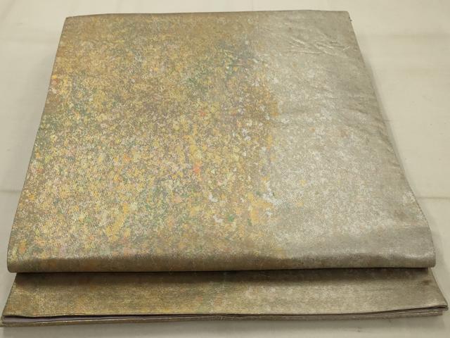 平和屋着物◎六通柄袋帯 霞文 引箔 正絹 逸品 AAAV1608ou