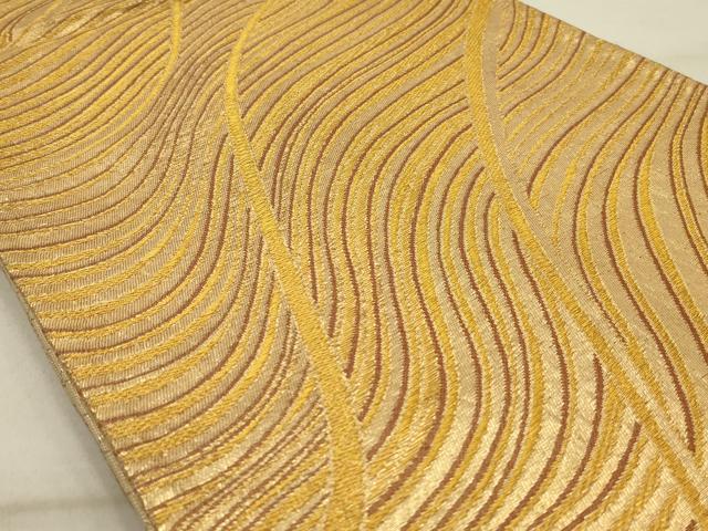 平和屋着物◎佐賀錦 全通柄袋帯 流水文 金糸 正絹 逸品 AAAV1616ou