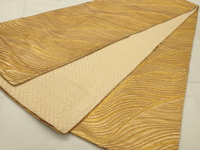 平和屋着物◎佐賀錦 全通柄袋帯 流水文 金糸 正絹 逸品 AAAV1616ou