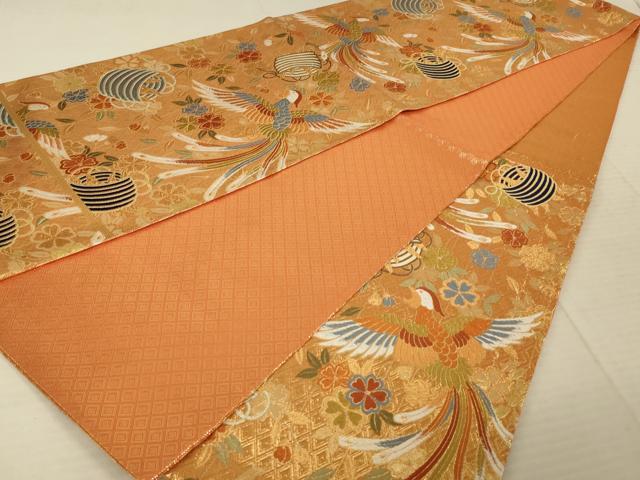 平和屋着物◎佐賀錦 六通柄袋帯 糸巻屛風文 金糸 正絹 逸品 AAAV1626ou
