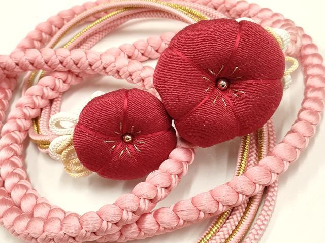 平和屋着物●和装小物 振袖用帯締め 装飾 ちりめん細工 ビーズ 金糸 撚り房 逸品 AAAV1723ay
