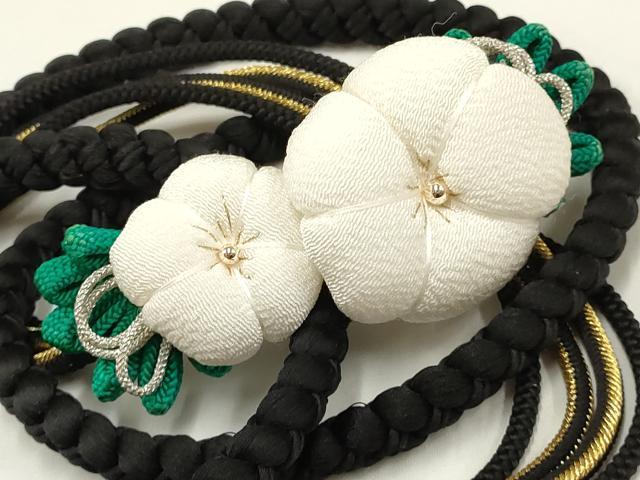 平和屋着物●和装小物 振袖用帯締め 装飾 ちりめん細工 ビーズ 金銀糸 撚り房 逸品 AAAV1729ay