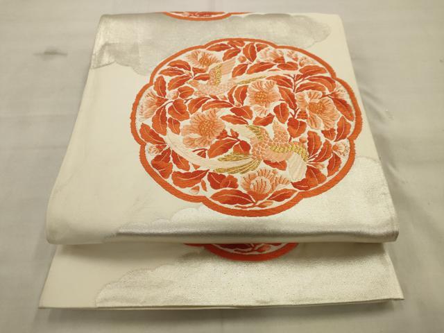 平和屋着物◎六通柄袋帯 唐織 鳳凰花文 金糸 正絹 逸品 AAAV2403sw
