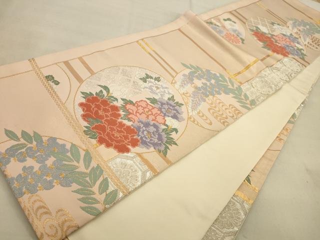 平和屋着物◎六通柄袋帯 唐織 花丸文 金銀糸 三越扱い 正絹 逸品 AAAV2434sw