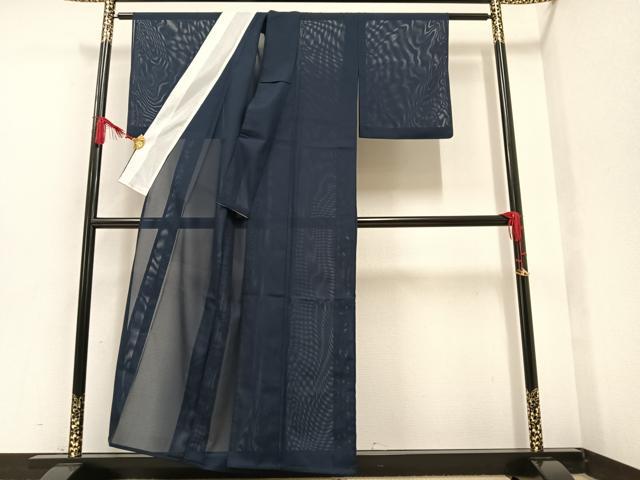 平和屋着物*夏物 色無地 絽 紺青色 洗える着物 AAAV2536ph