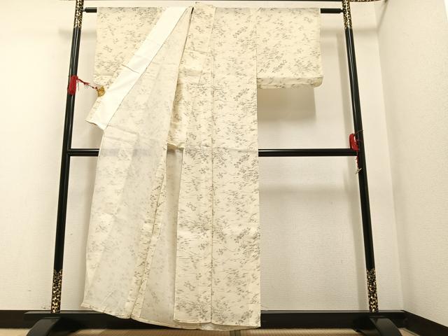 平和屋着物*夏物 小紋 風景草花文 交織 逸品 AAAV2555ph